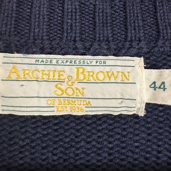 Vintage Archie & Brown Son Argyle Knit Sweater, V-Neck, Preppy Aesthetic, Cotton - Picture 4 of 5